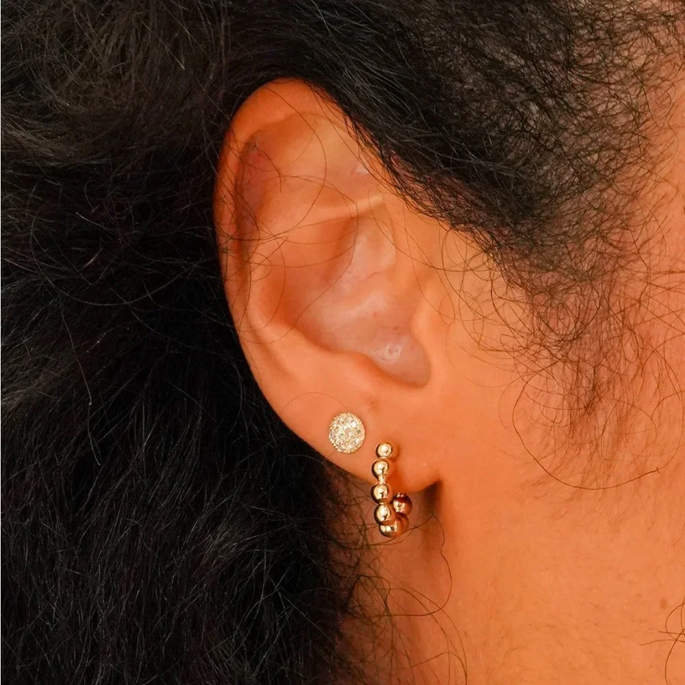 Dana Rebecca Design Lauren Joy Mini Disc Studs. Rose Gold. - Picture 3 of 5